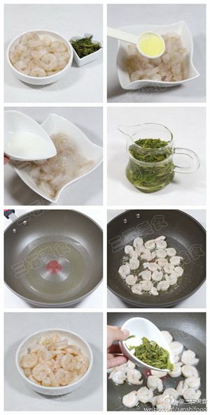 龙井虾仁的做法【图解】,龙井虾仁的家常做法,怎么做龙井虾仁好吃,杭州名菜    ，美食吧，美食吧
